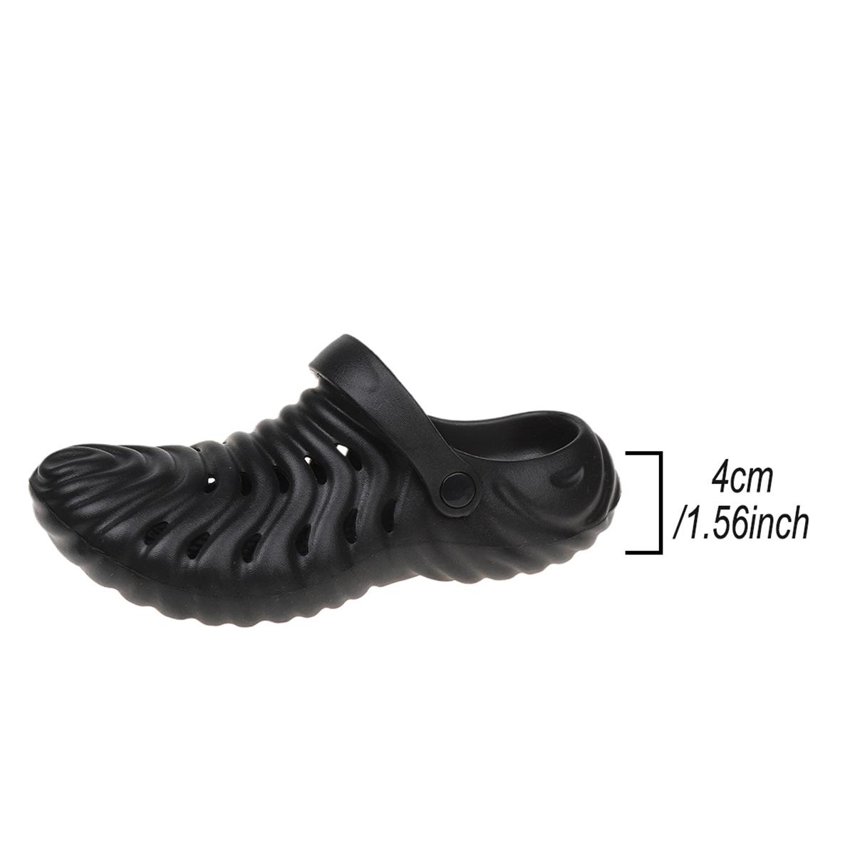 

Модные летние женские тапочки с закрытым носком на плоской подошве, дышащие тапочки из ЭВА на небольшой платформе для женщин, сандалии, повседневные шлепанцы для улицы 40-41 чёрный