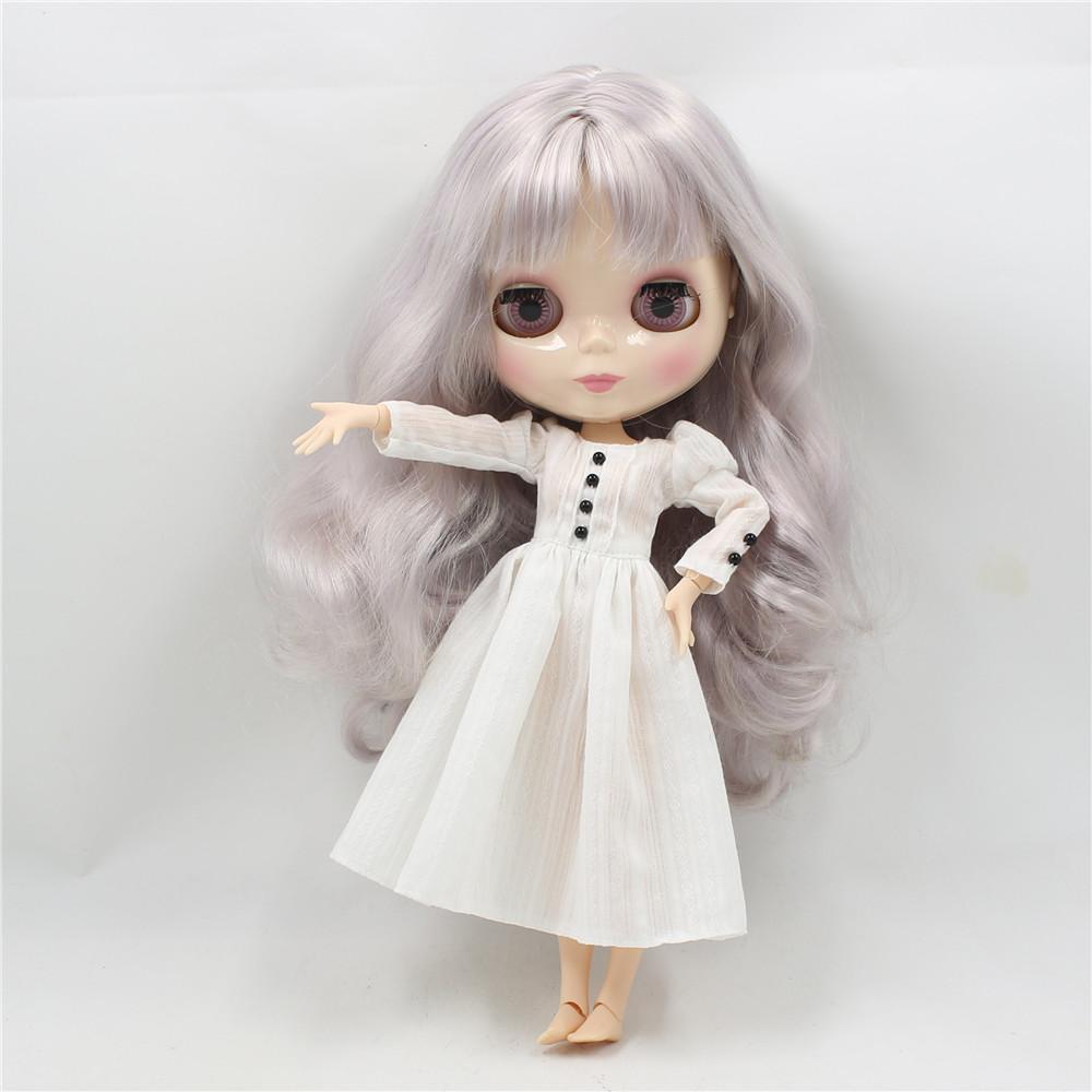 ICY DBS Blyth ubranka dla lalki body licca body azone stroje zabawka biała sukienka