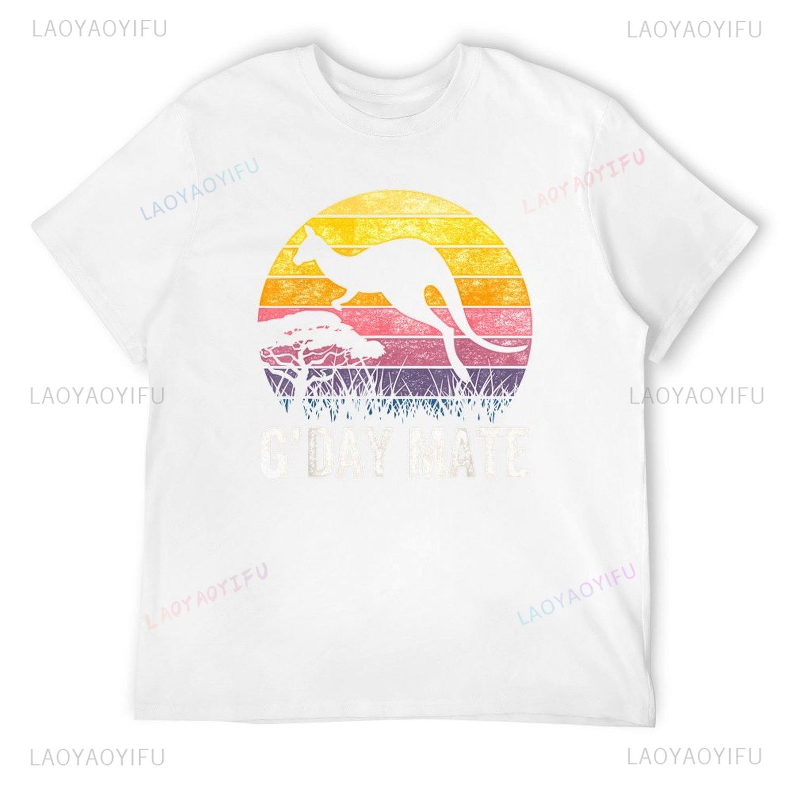Australia GDay Mate Shirt Funny Kangaroo Australian Symbol Ventilate TShirt Short Sleeve Sublime Anime Figures Mens T Shirts S