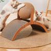 Easy Assembly Cats Scratching Wheel With Rotating Sisal Ball And Solid Wood Frame For Active Cats