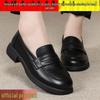 Genuine Leather Slip-on Loafers - 2025 Versatile Soft Sole Shoes for Spring/Autumn, Comfortable British Style with Low Heel