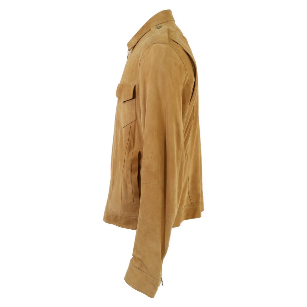 Amiri Side-zip Suede Single Rider Jacket Jacket M beigeUsed