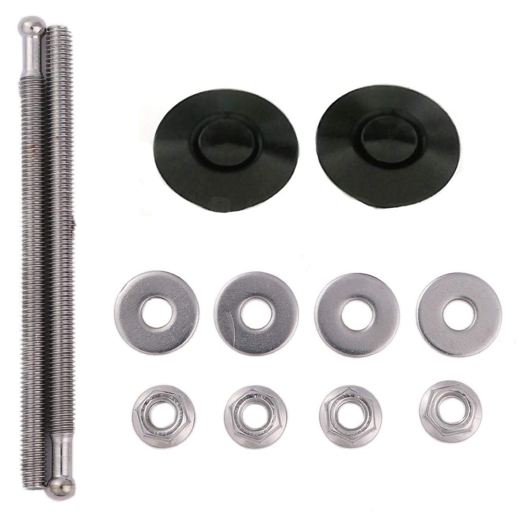 Hiro World Trade Hood Pins Set of 2 Bonnet Pins Push Type Cowl Lock Hood Pins (Set of 2 Black)