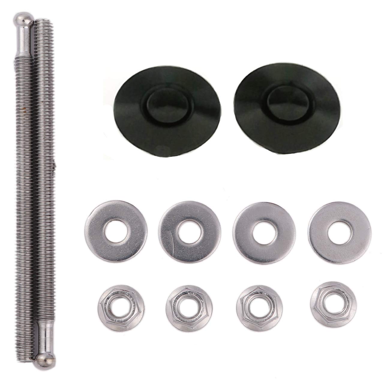 

Hiro World Trade Hood Pins Set of 2 Bonnet Pins Push Type Cowl Lock Hood Pins (Set of 2 Black) 32mm чёрный