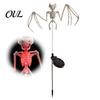 Glowing Skull Figurines for Lawn Solar Skeleton Yard Stake Light, Halloween Garden Decor Outdoor Lights with Cloak, Waterproof Lamp Haunted