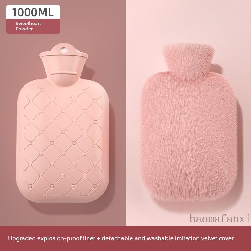 Hot Water Bottle for Warming, Plush Hot Water Bag for Stomach, Bed, and Hand Warming, Explosion-Proof, Suitable for Female Students and Menstrual