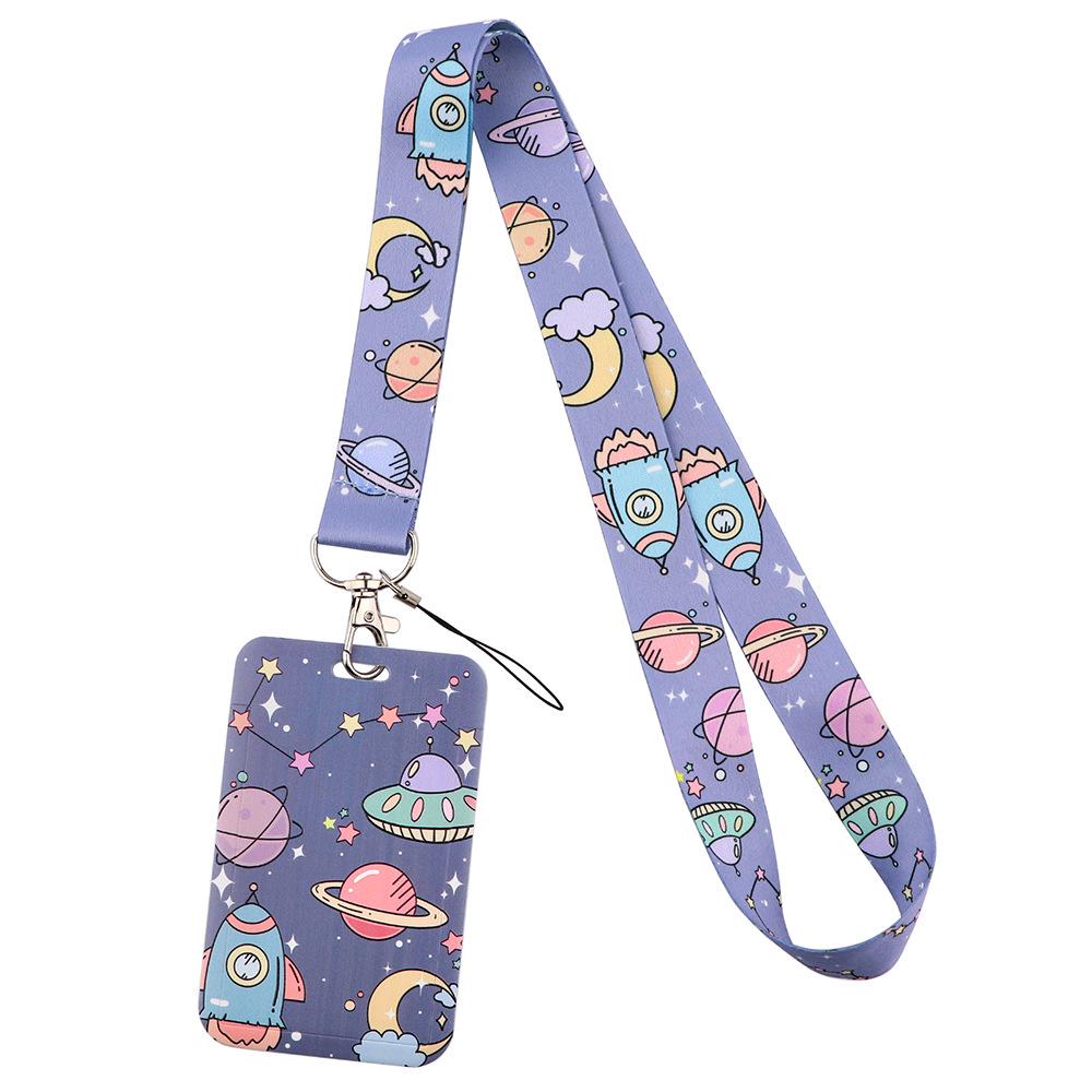Moon Planet Cell Phone Lanyard: ID, Campus Meal, and Bus Card Holder