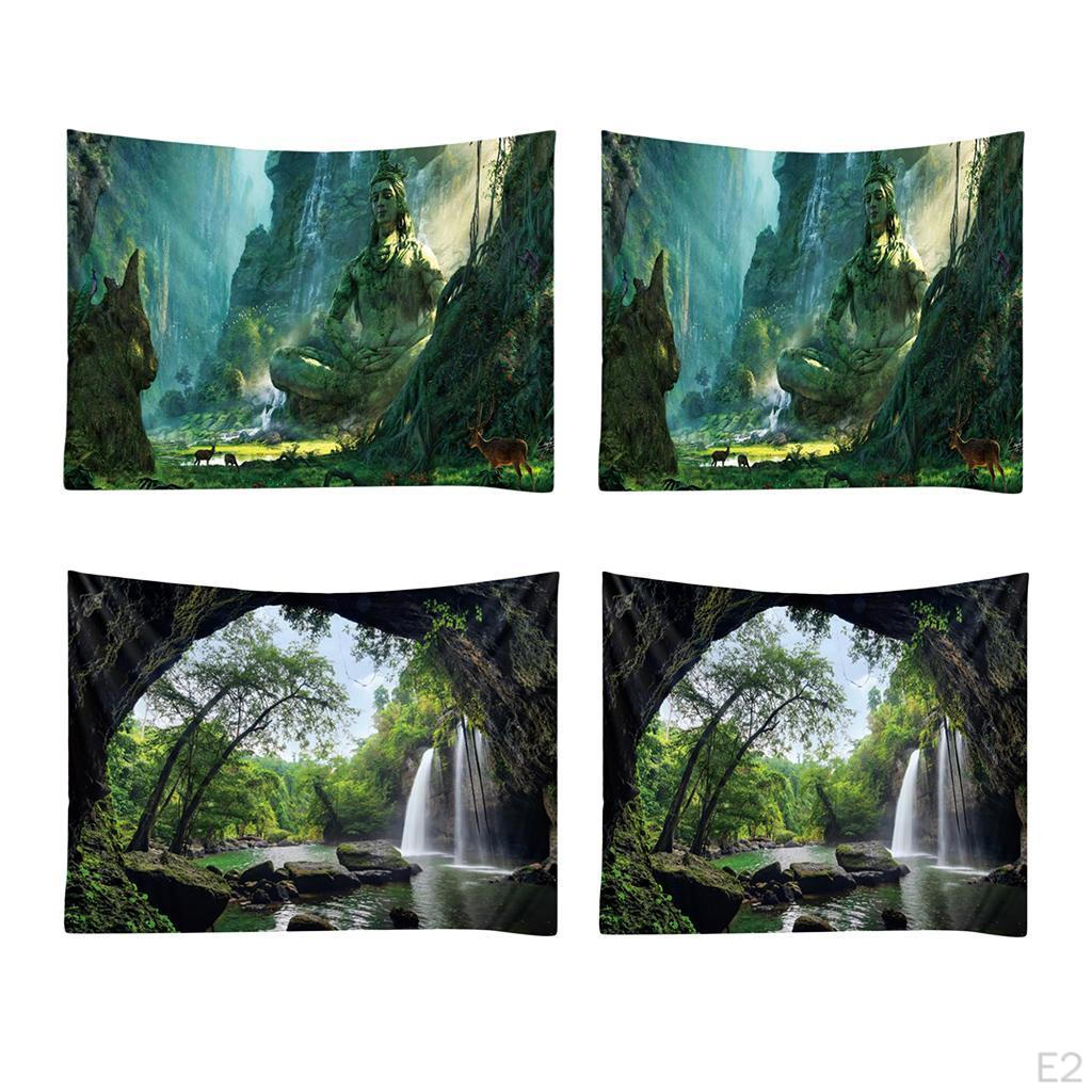 2 Stil Landschaft Wandteppich Wandbehang Kunst für Wohnzimmer Schlafzimmer Dekor