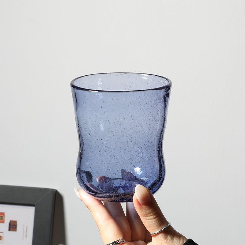 Colorful Glass Coffee Glass Cup Handmade Bubble Glass Wine Milk Juice Glass Water Cup