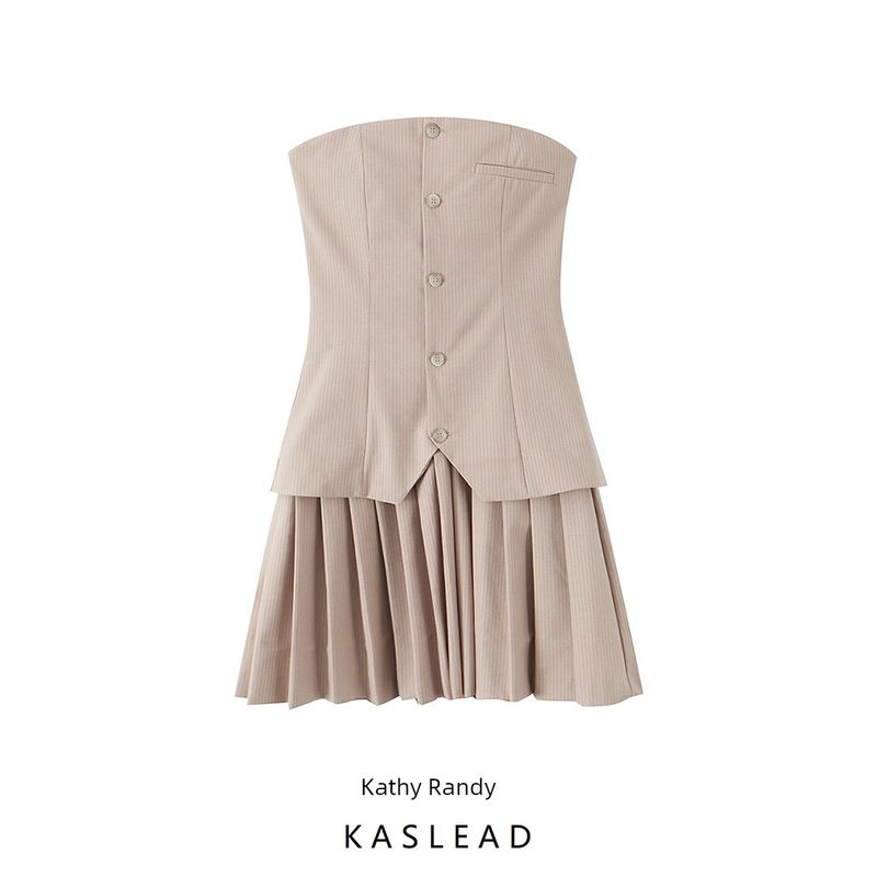 Kaslead New Arrival Women's Clothing Fashion Style Fashion Minimalist Silm Tube Top Short Dress 3067359