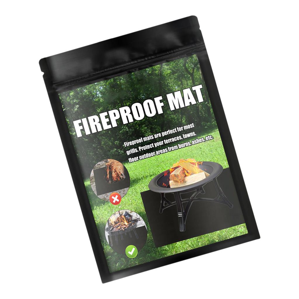 Large BBQ Grill Pad Waterproof Oil Proof Double Sided Flame Retardant Cooking Mat For Floor And Grass Safety