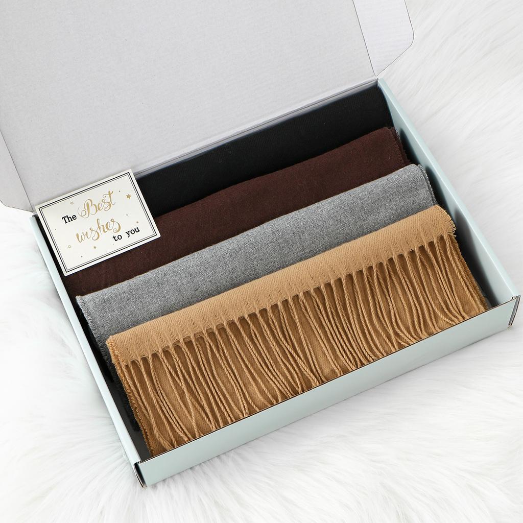 Solid Color Cashmere Scarf With Tassel Pashmina Fashion Custom Logo Women Shawl Wram Thicken Neck Protection190*32Cm