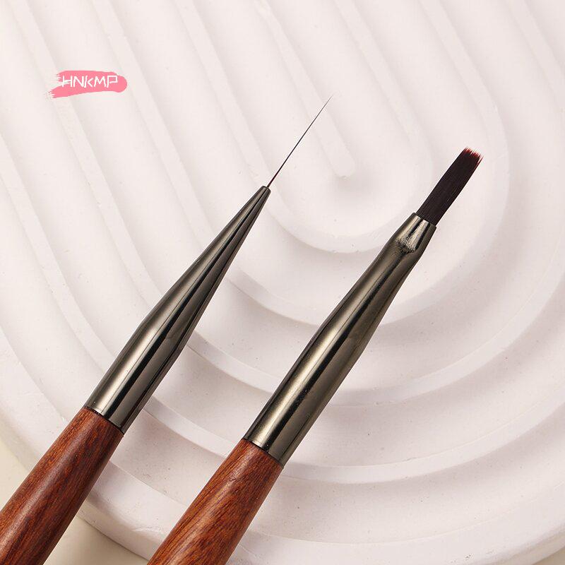 1Pc Professional Nail Art Brush with Durable Sandalwood Pole Nail Liner Brush for Phototherapy Nail Painting Pen