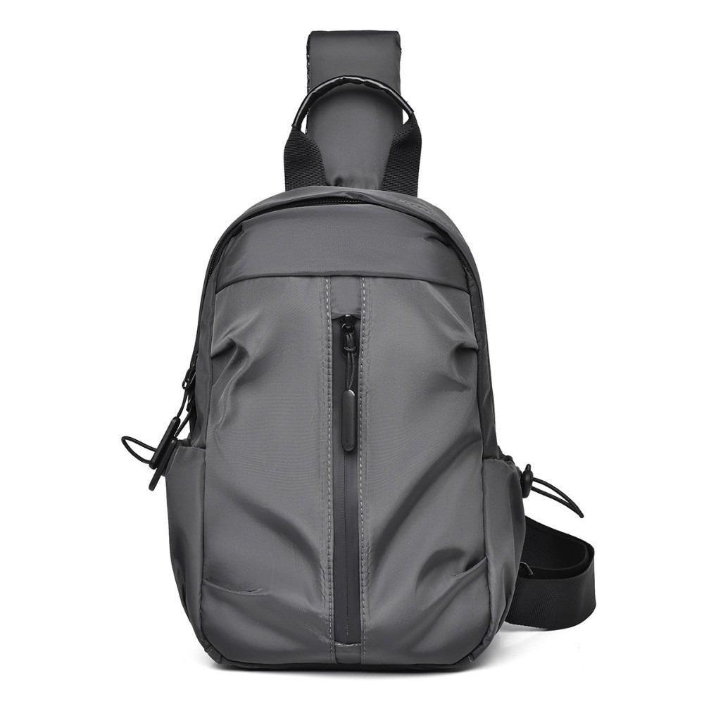 Multifunction Sports Crossbody Bag Solid Color Nylon Shoulder Bag Casual Men's Chest Bag  Fitness