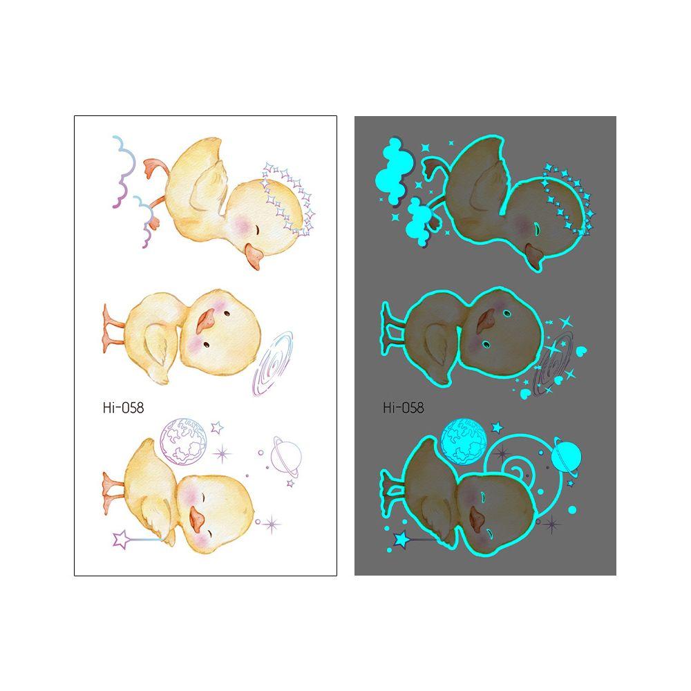 Fluorescent Star Feather Temporary Tattoos Blue Luminous Fake Tattoo Tattoo Sticker Body Art