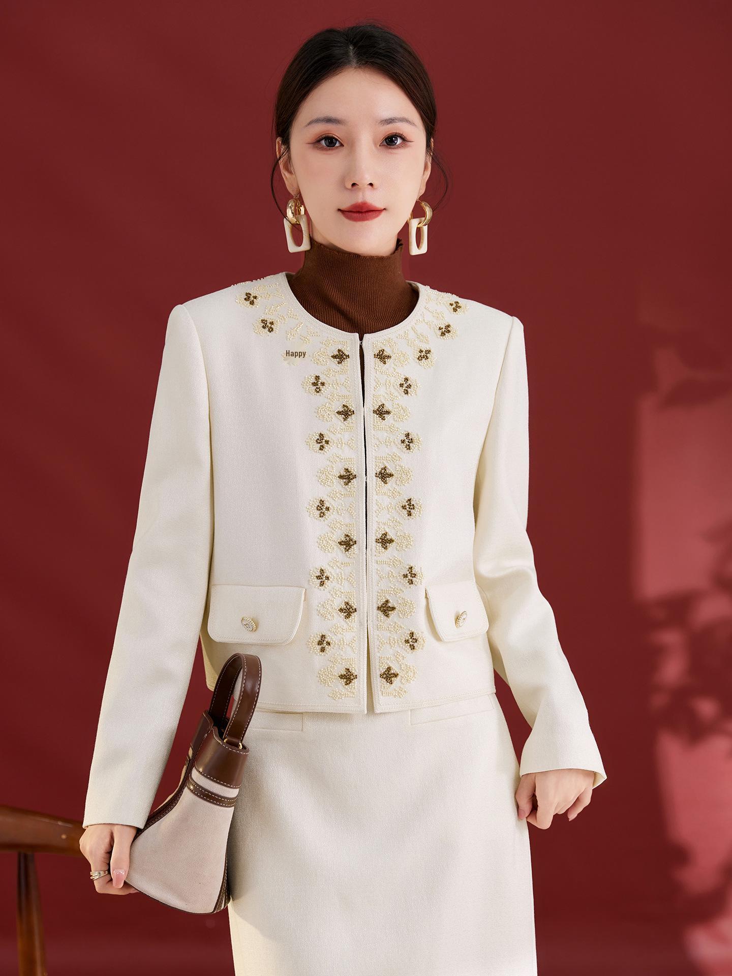 

Versatile Wool Cardigan Coat - Autumn/Winter Design, Daily Commute Style, Long Sleeve Top Extra Large белый