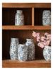 French-Chinese Ice Crackle Blue & White Ceramic Vase: Entrance & Living Room Decor