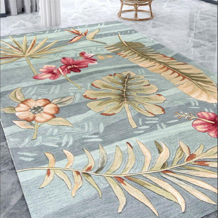 Feather Print Floor Mat Living Room Large Area Anti-Slip Carpet Bedroom Room Bedside Blanket Home Decor