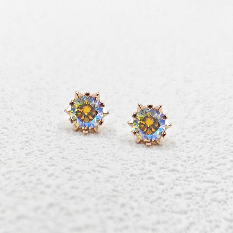 925 Sterling Silver Snowflake Moissanite Stud Earrings, Valentine’s Day Jewelry Gift