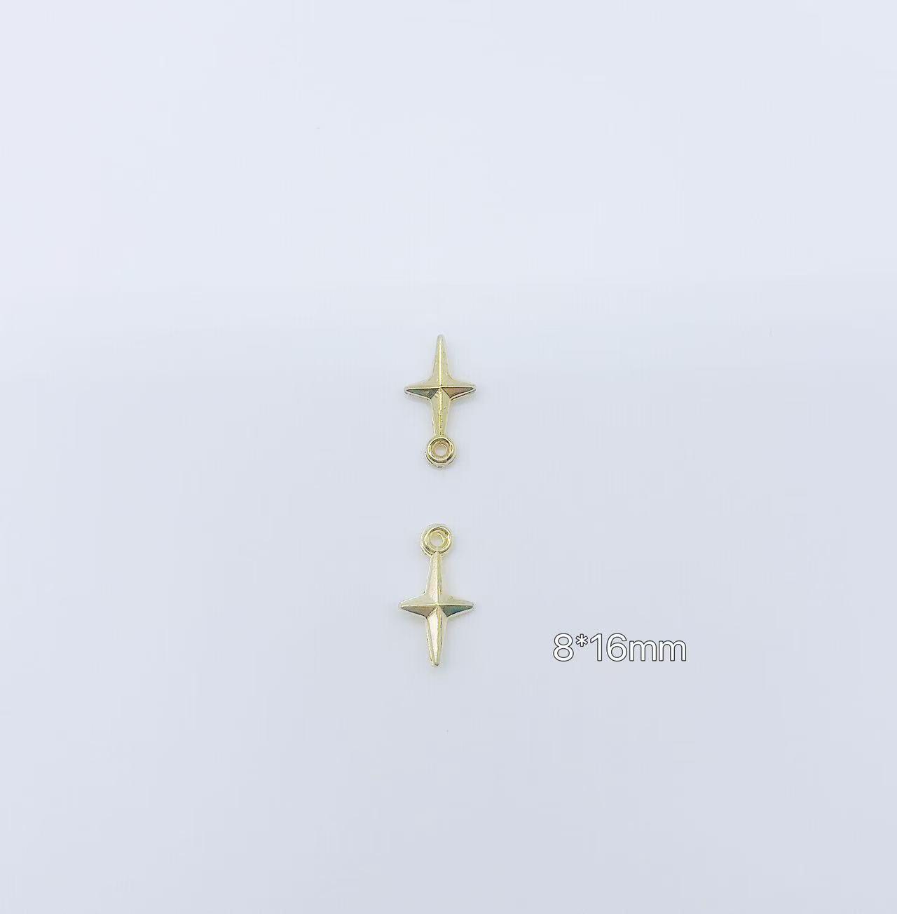 

Гальванизированные бусины из АБС-пластика в форме звезд и крестов для самодельных украшений 8.5*16mm Package of 100