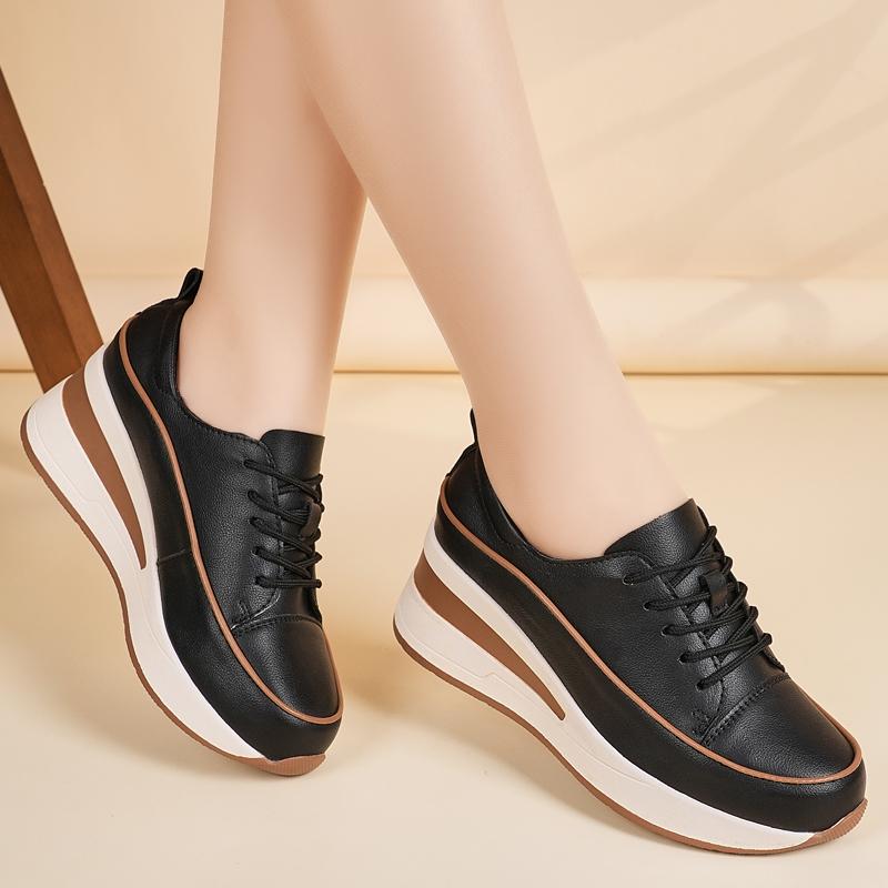 Spring/Autumn New Versatile Slope Heel Height Increasing Casual Women's Shoes Casual Shoes