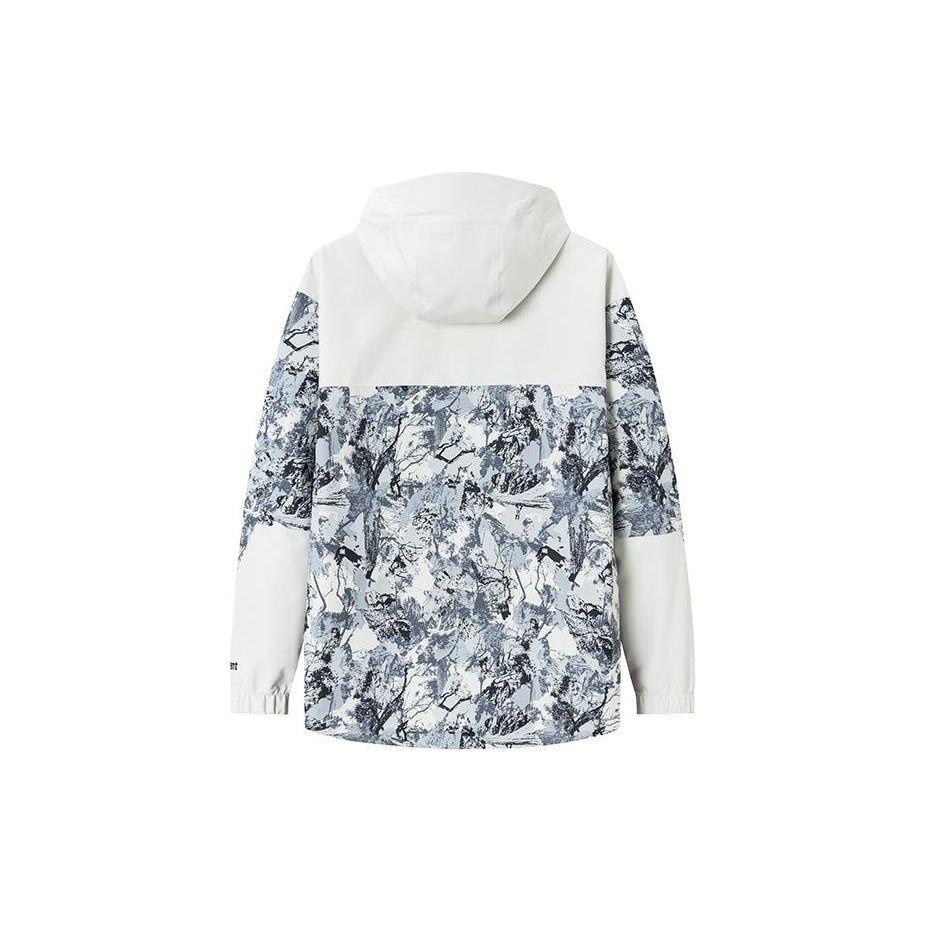 Anta Color Block Outdoor Casual Sports Half Zip Hooded Long Sleeve Waterproof Jacket Women Jacket Stone-White Printed 162416607-1