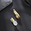 Shinning 100% Natural Opal Jewelry Set  Earrings Ring Real Gemstone Oval 7*9mm  925 Sterling Silver Exquisite Jewelry Gift for Women