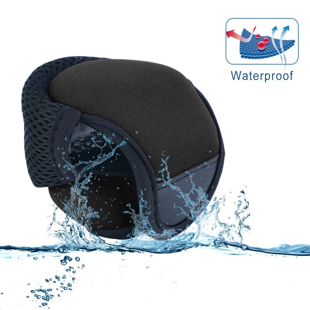 Ochun Reel BagReel Cover, Waterproof and Breathable, for Fishing, Baitcasting, Fishing, Fish Wheel Protector, Wear-Resistant, 2 Colors (Black)