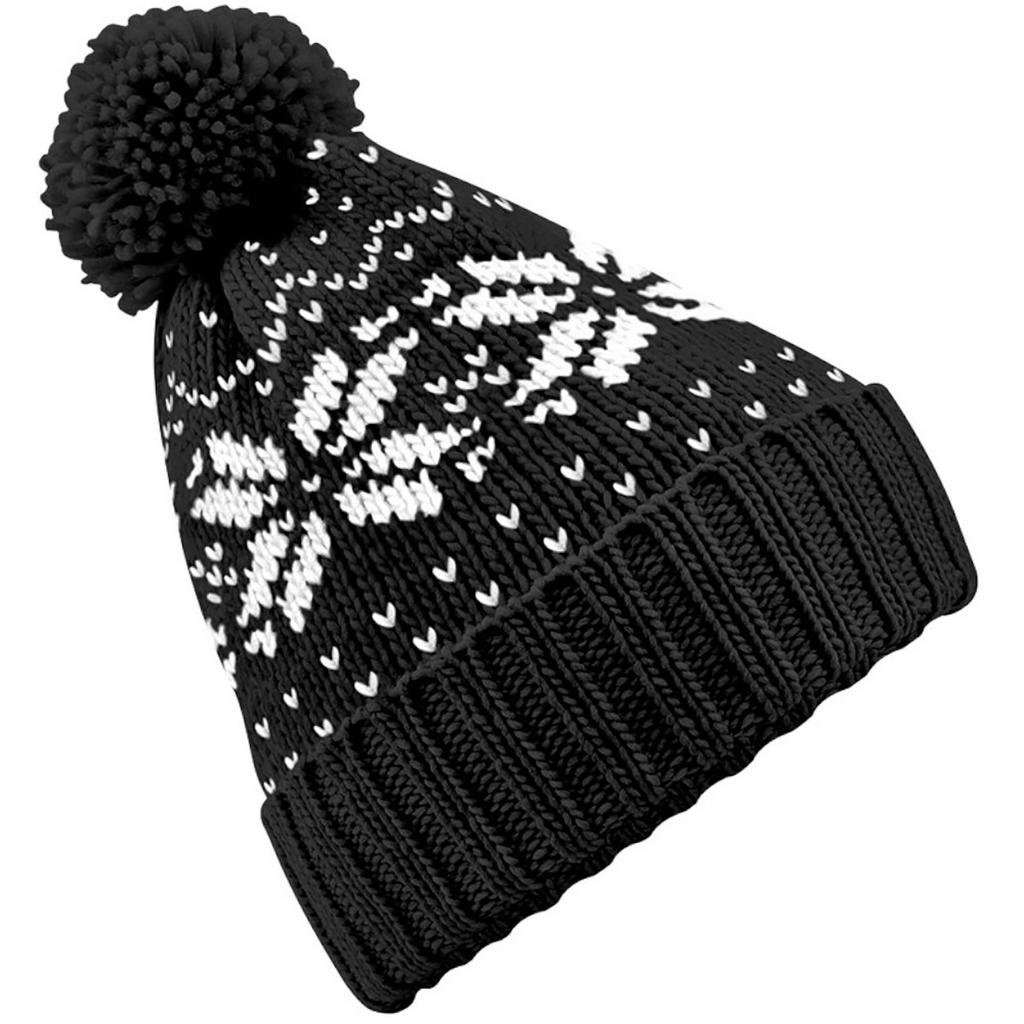 Beechfield Unisex Fair Isle Snowstar Winter Beanie Hat