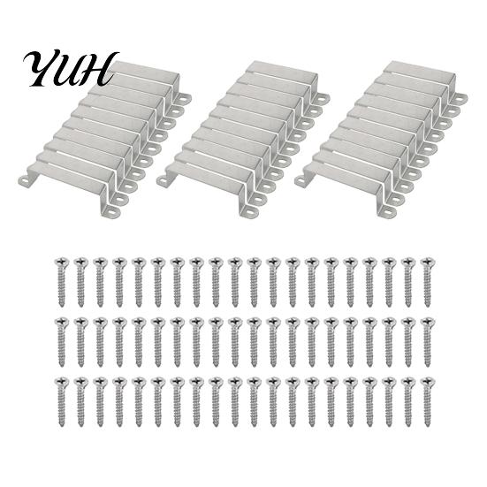 Professional Grade Fencing Accessories 30Pcs Fence Panel Brackets, Heavy Duty Clips with 60 Screws, Outdoor Metal Fixing Hardware Anti Rattle Security