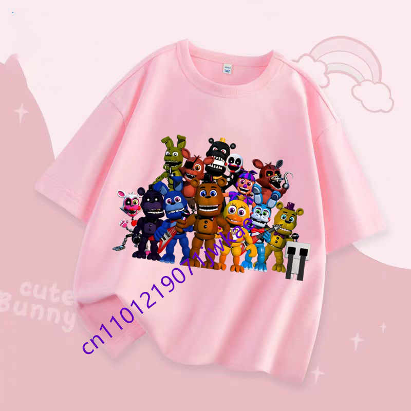 FNAF Prodyšná trička Děti Pět nocí u Freddyho Roztomilý krátký top Kluci Dívky Letní módní tričko Dětské oblečení