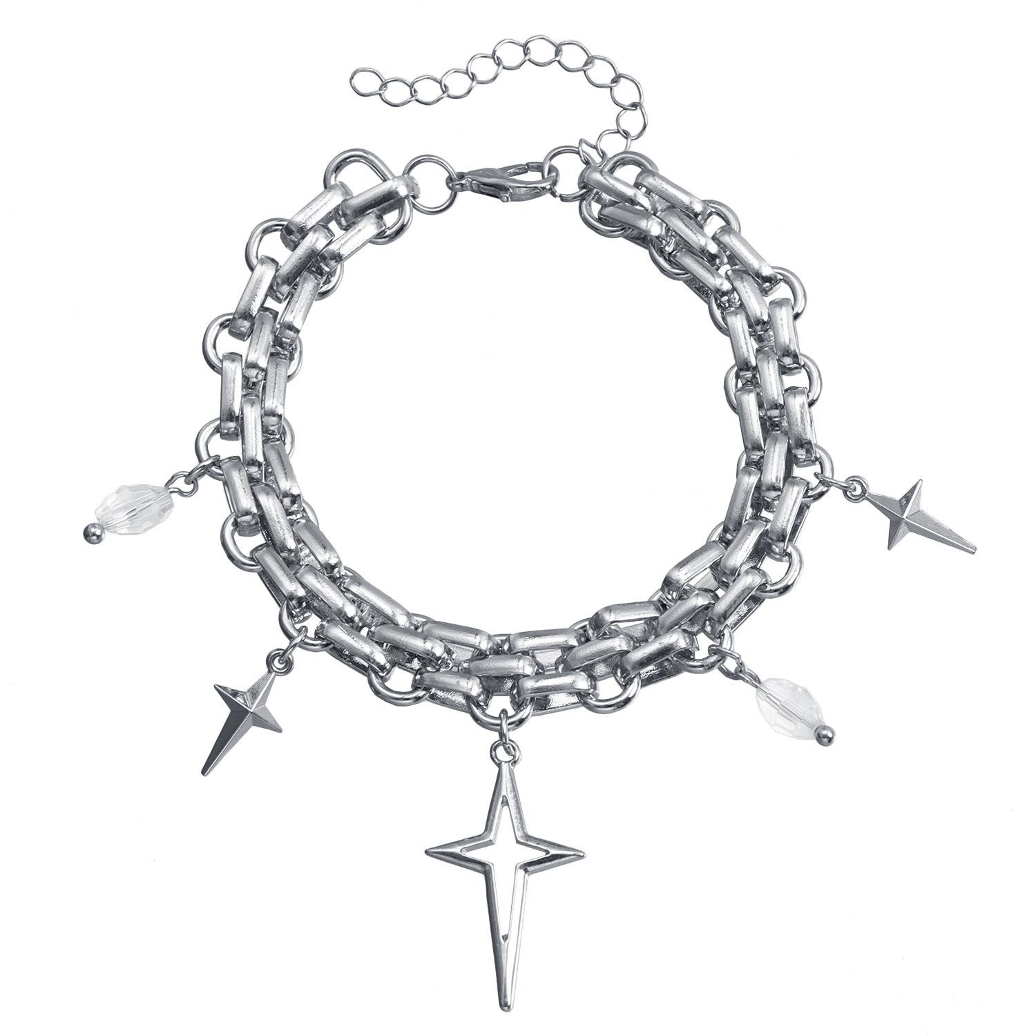 

Аксессуары Тяжелый металл Многостильный Кулон Цепочка на ключицу Крест Элемент Mangstar Ожерелье Женское