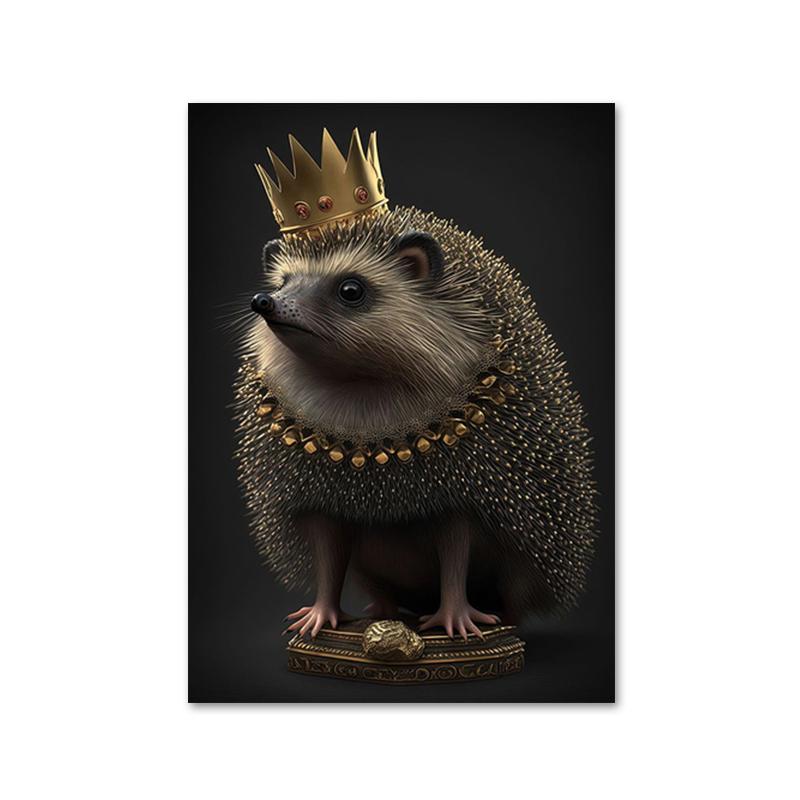 Black Gold Animals King Gorilla Lion Posters Prints Rabbit Elephant Canvas Paintings Wall Art Picture for Living Room Home Decor