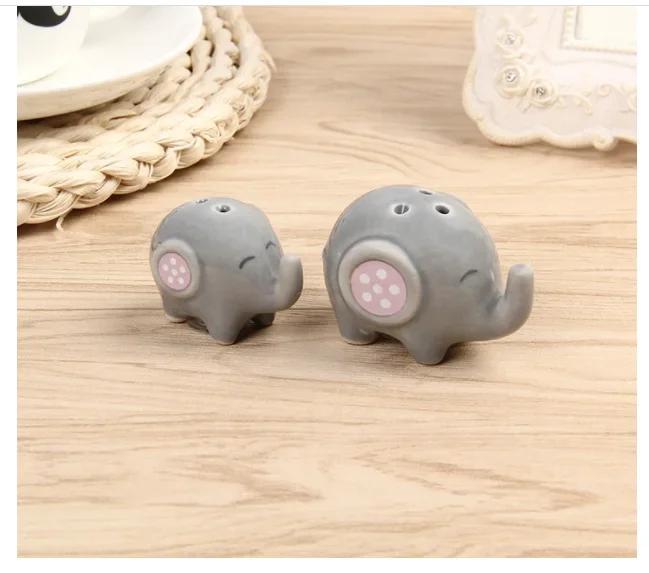 

1pair Ceramic Seasoning Jar,Salt Pepper Shakers,Cute Elephant Seasoning Bottle,Wedding Packaging Gift Box,Decoration Spice Jar