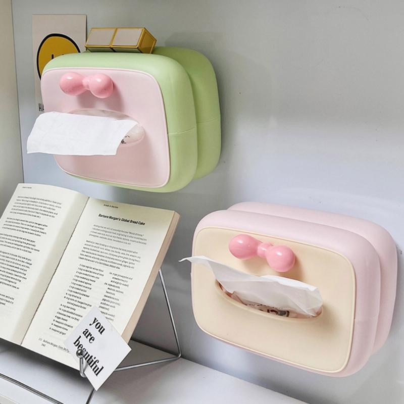 Einfaches Dopamin-Thema Taschentuchbox-Organizer Premium-Materialien Design Arbeitsplatten-Organizer für modernes Zuhause und Büro