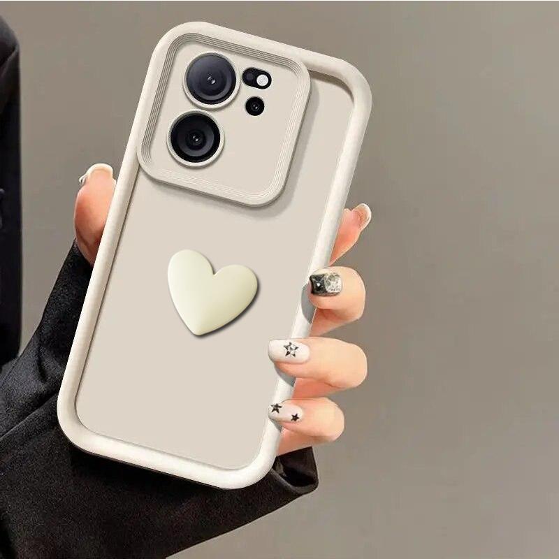 

3D Lovely Heart силиконовый чехол для Xiaomi Mi 13T 12T 13 12 Lite 11 14 Poco F6 X6 X5 Pro X4 GT X3 M6 M4 M3 F5 F4 F3 C65 C55 C61 милый чехол мягкий TPU чехол Xiaomi Mi 9T / 9T Pro белый