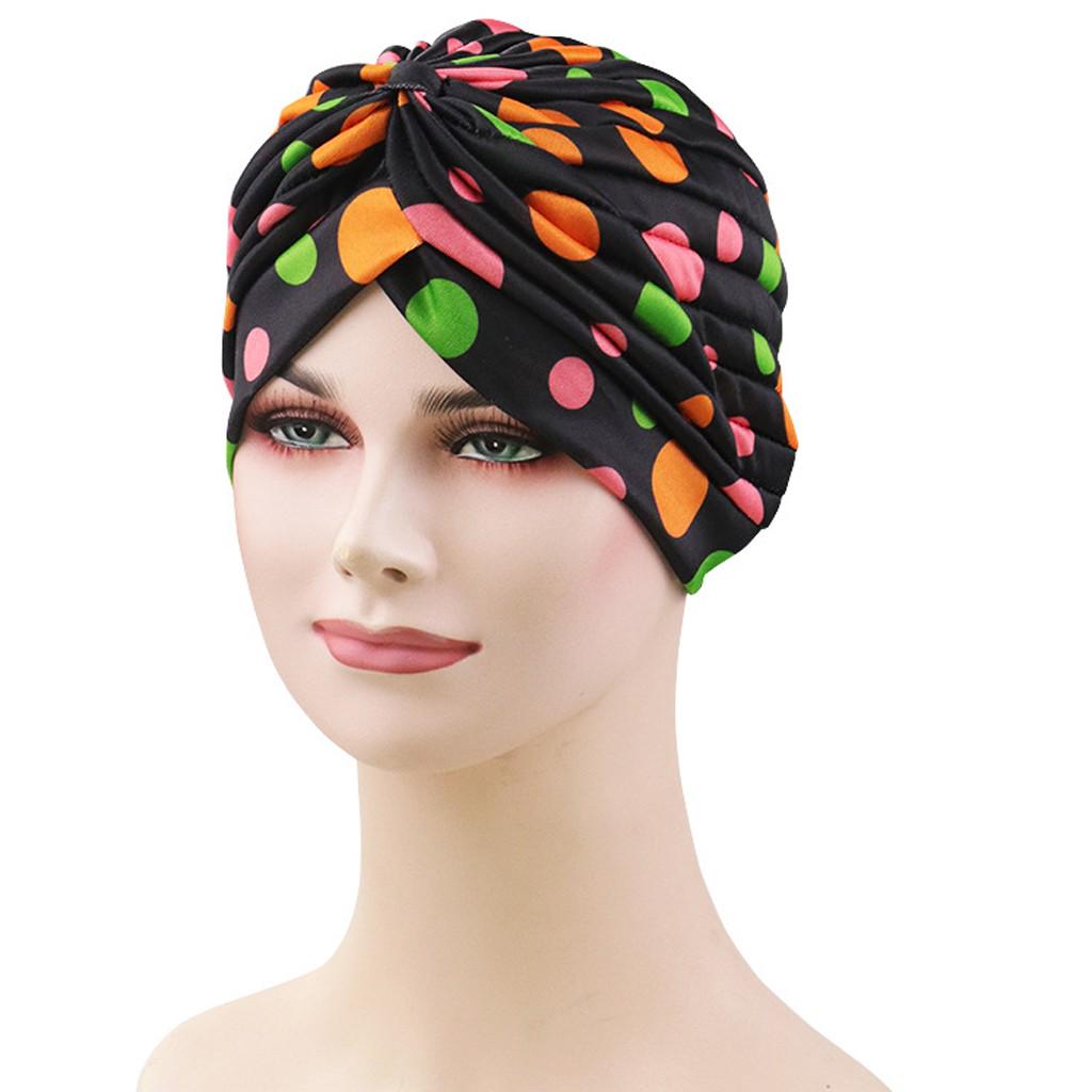 Women Print Indian Hat Muslim Stretch Turban Hat Chemo Cap Head Scarf Wrap Hots