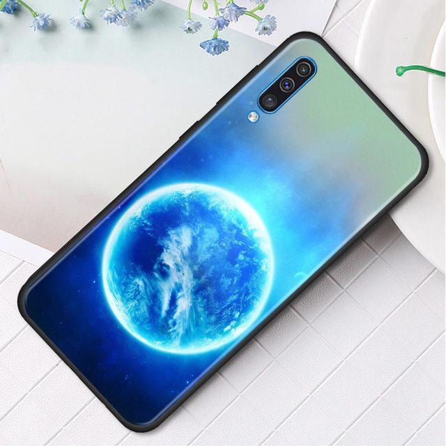 Silikonowe etui na telefon do Samsung Galaxy A50 A70 A10 A20e A30 A40 A20s A10s A10e A80 A90 A60 A30s Pokrowiec Shell Ziemia Księżyc Planeta