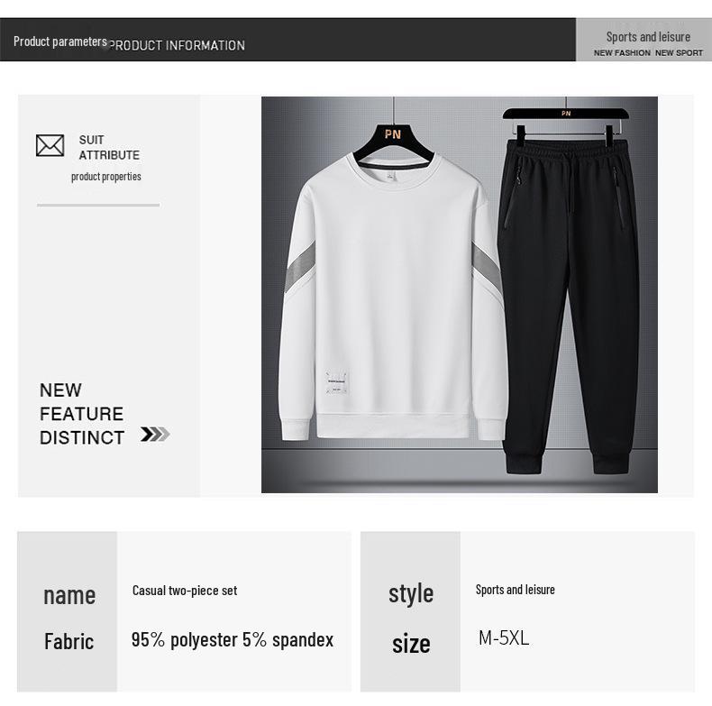 2023 Men's Plus Size Autumn Hoodie & Joggers Casual Sportswear Set