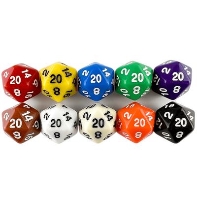 Opaque Color D20 Dice 10pcs 20 Sided Dice DND Game Dice for DND Board Game Acessories