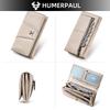 Humerpaul Portafoglio da donna portafoglio in pelle bovina primo strato grande capacità clutch portafoglio multi-carte con finestra per foto portafoglio