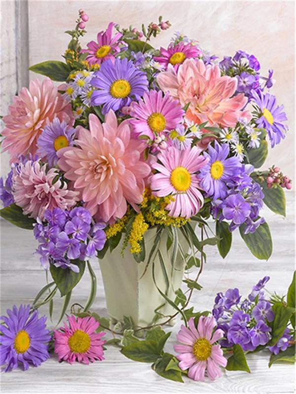 5D DIY Diamond Painting Flower Kit Diamond Art Mosaic Diamond Embroidery Full Round Drill Home Decor