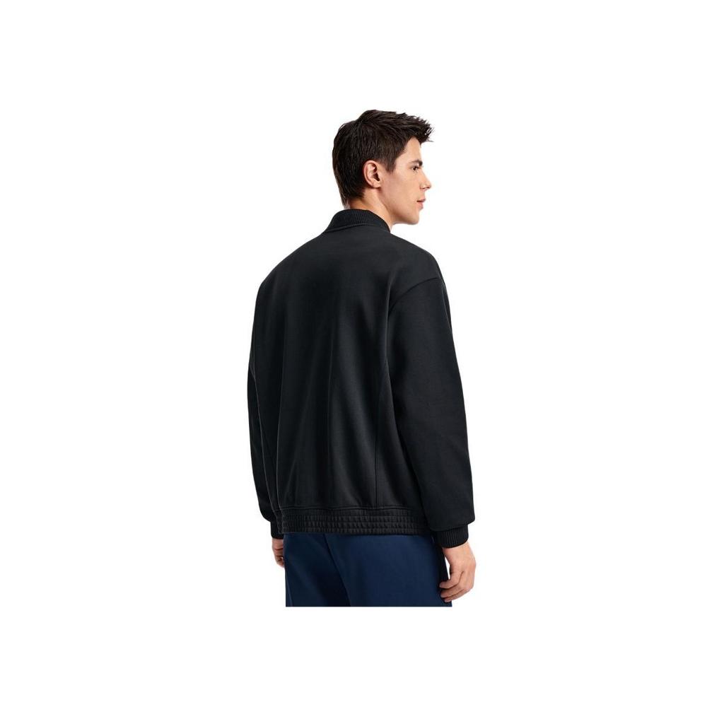 FILA Tennis Sports Minimalist Stand Collar Loose Zip Knit Top Unisex tops A51U613501F-BK