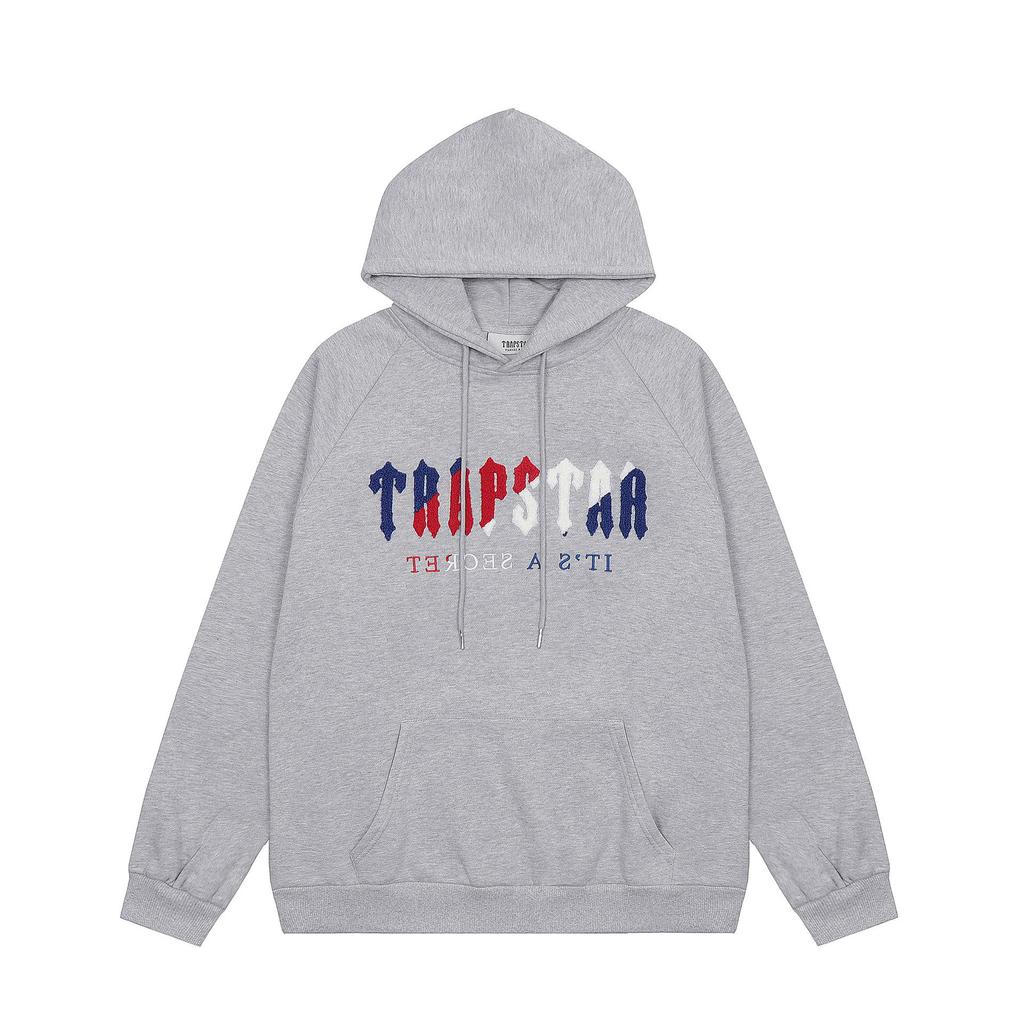Trapstar Trendy Embroidered Hoodie Set: Unisex High Street Style with Plus Velvet Lining.