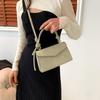 Chic 2024 Women's Korean Style Vintage Solid Color Small Crossbody Bag Pu Handbag