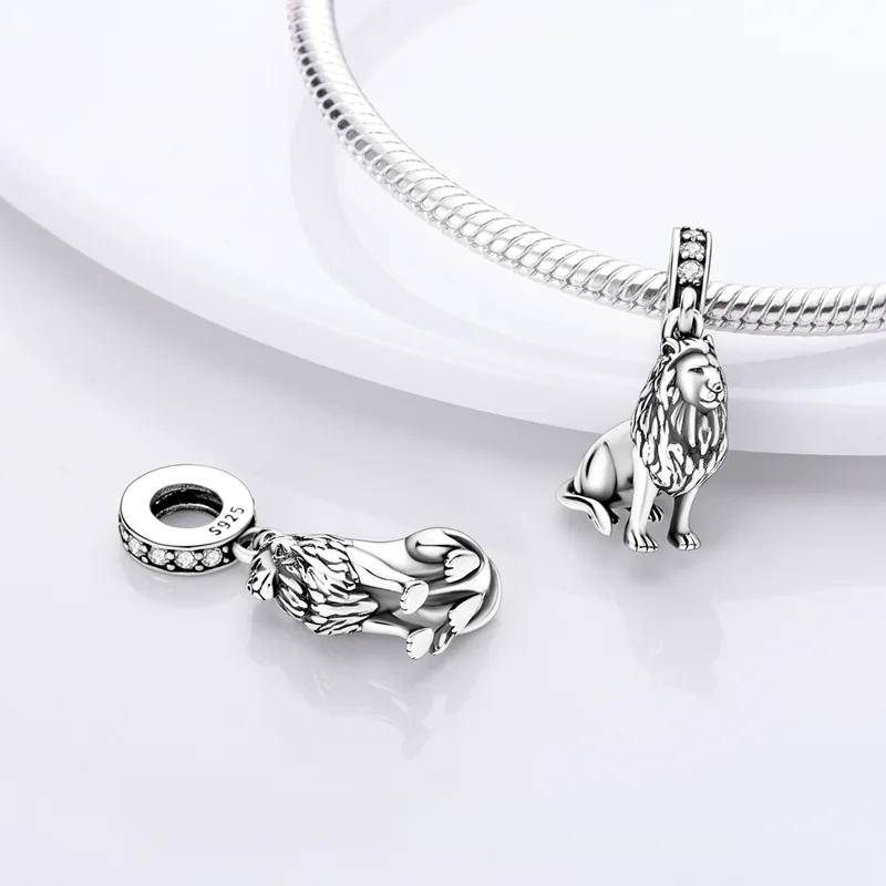 Kupfer Löwe Nashorn Charm Anhänger Perlen Passende Charms Kupfer Original Armband Für Frauen Schmuckherstellung Geschenk