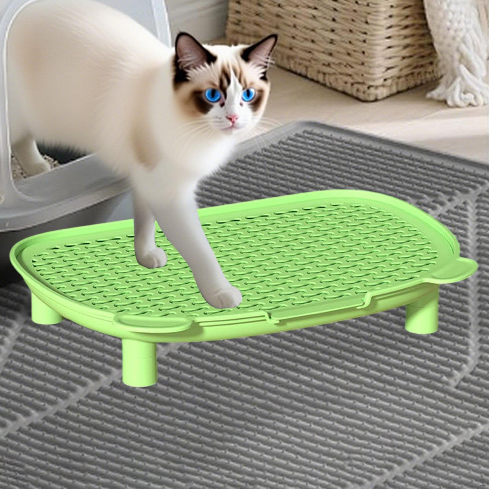 

Cat Litter for Kitten Elderly Cats Step Versatile with Function Anti Tracking Elevated Practical зелений