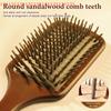 1pcs Sandalwood Hand Carved Air Cushion Comb With Wood Teeth, Scalp Massage Brush For All Hair Types, Wooden Hair Styling