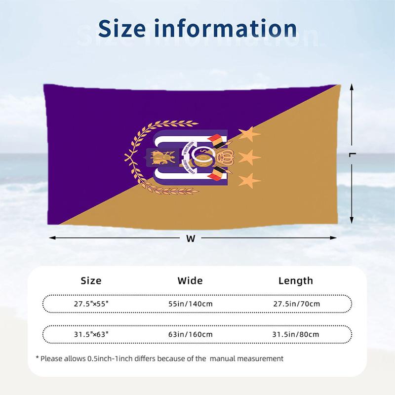 Anderlecht FC Druck Schnelltrocknendes Strandtuch Mikrofaser Saugfähig Tragbares Reise-Schwimmtuch