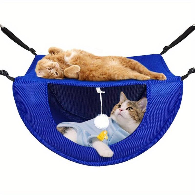 A Pet Bed Made of Breathable Mesh, Designed As a Cat Hammock, Adjustable for Indoor Use, Offering a Cozy Space for Cats